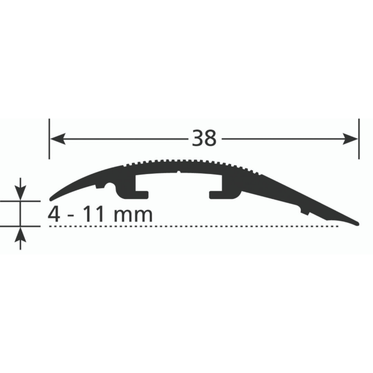 Barre de seuil striée rattrapage de niveau jusqu'à 11 mm